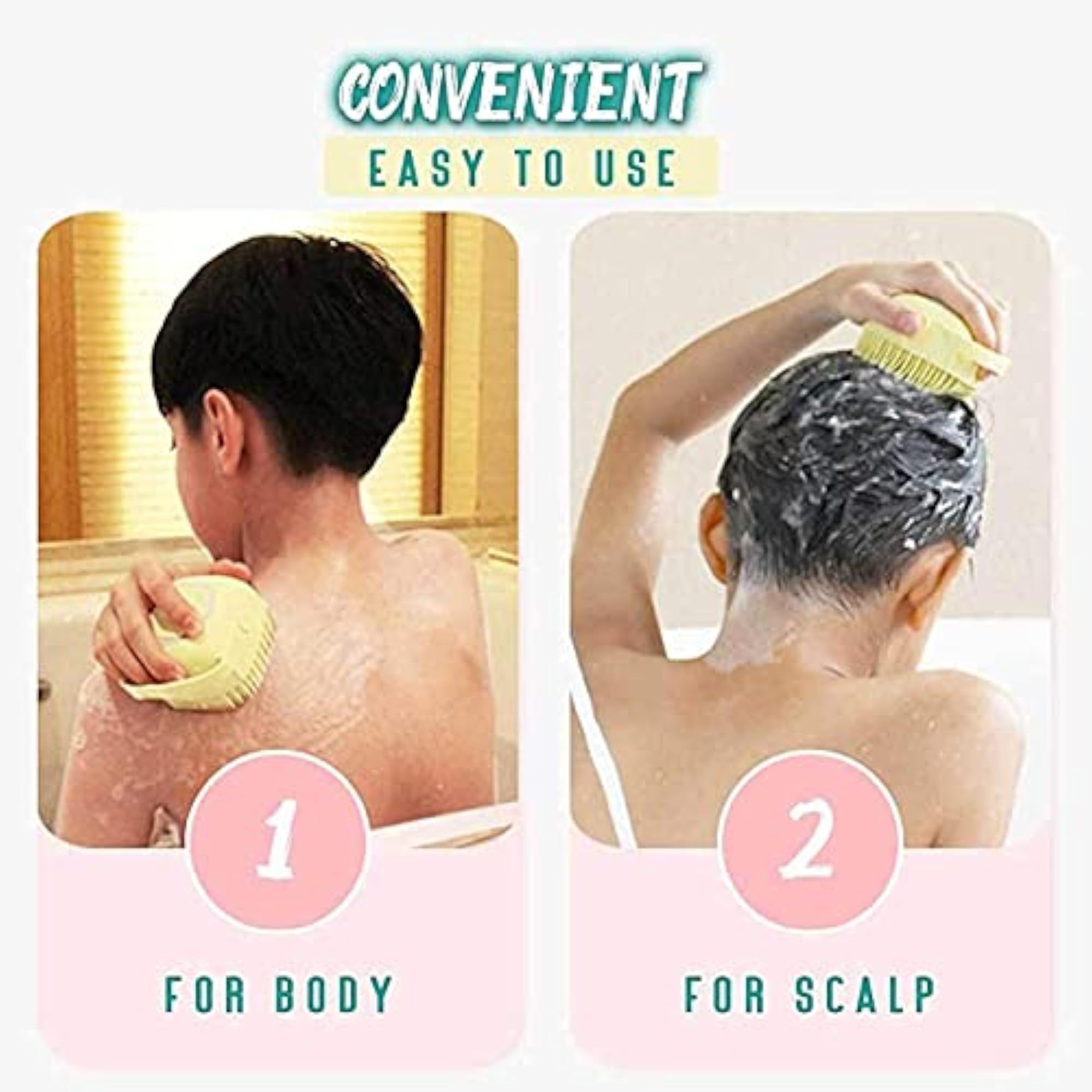 Silicone Body Scrubber with Soap Dispenser, Multi-Color